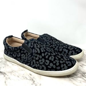 Monkey Feet Suede Animal Print Slip On Casual Sneakers gray 39/7.5-8 mommy & me